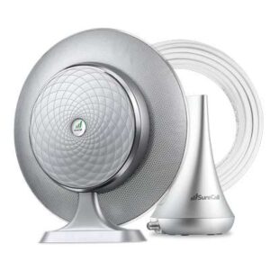 SureCall's EZ 4G Cell Phone Booster with desktop antenna